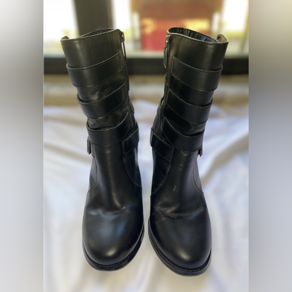 Harley-Davidson Black Women's Mid-Calf Heeled Strap Boots